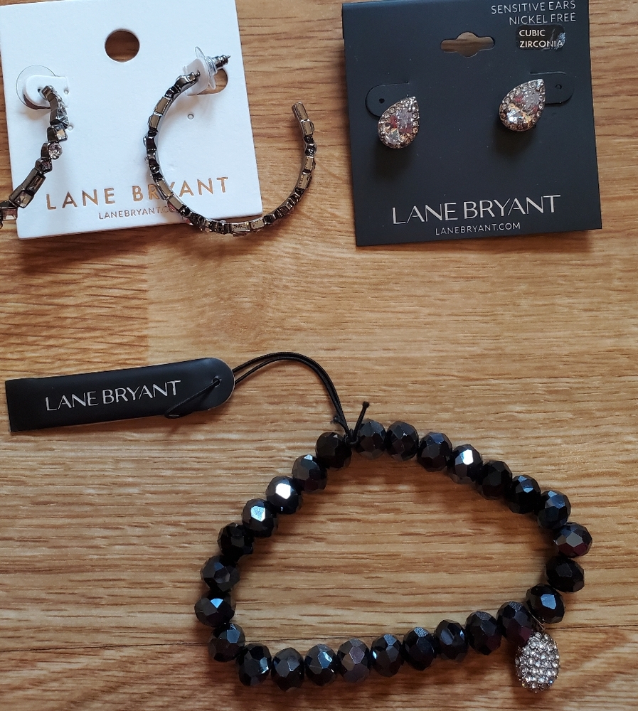Lane Bryant Jewelry bundle- 2 pairs earrings plus bracelet.  NWT